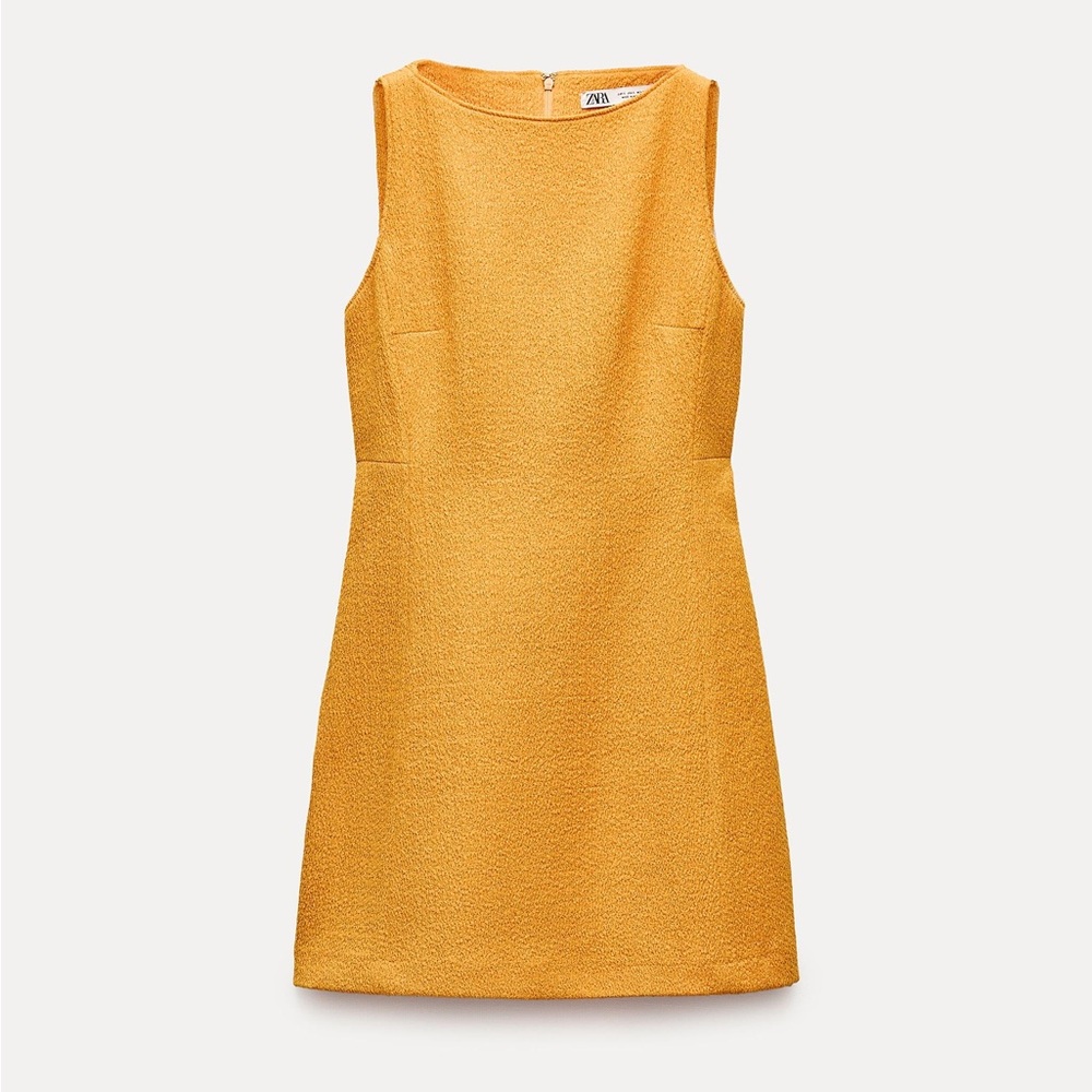 Zara Sleeveless Mini Dress in Mustard Yellow